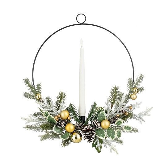 Mica Decorations Gold Candle Hanger 36.5cm - XMAS HANGING DECOS - Beattys of Loughrea