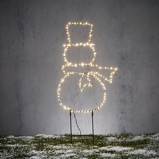 Garden Stake Snowman Warm White LED 30 x 68.5cm - XMAS LIGHTED OUTDOOR DECOS - Beattys of Loughrea
