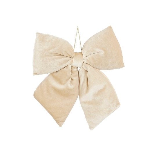 Luxury Christmas Bow Cream 6 x 30 x 34cm - XMAS DECORATIONS - Beattys of Loughrea