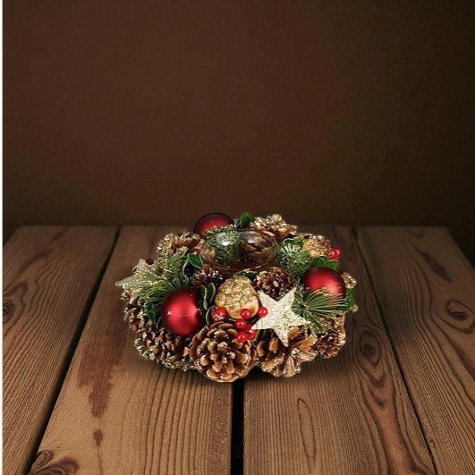 Mica Decorations Roslyn Brown Tealight Holder 9 x 19cm - CANDLE HOLDERS / Lanterns - Beattys of Loughrea