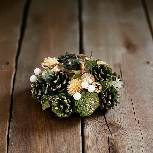 Mica Decorations Georgie Green Tealight Holder 9 x 19cm - CANDLE HOLDERS / Lanterns - Beattys of Loughrea