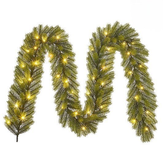 Nagoya Garland with 212 Tips and 40 Warm White Leds Battery Operated - 270 x 20cm - XMAS GARLANDS - Beattys of Loughrea