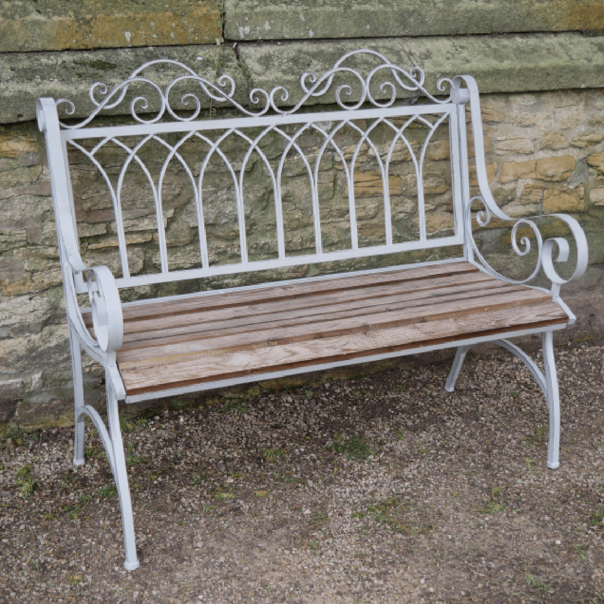 Lincoln Metal & Wood Garden Bench - SINGLE GARDEN BENCH/ CHAIR - Beattys of Loughrea