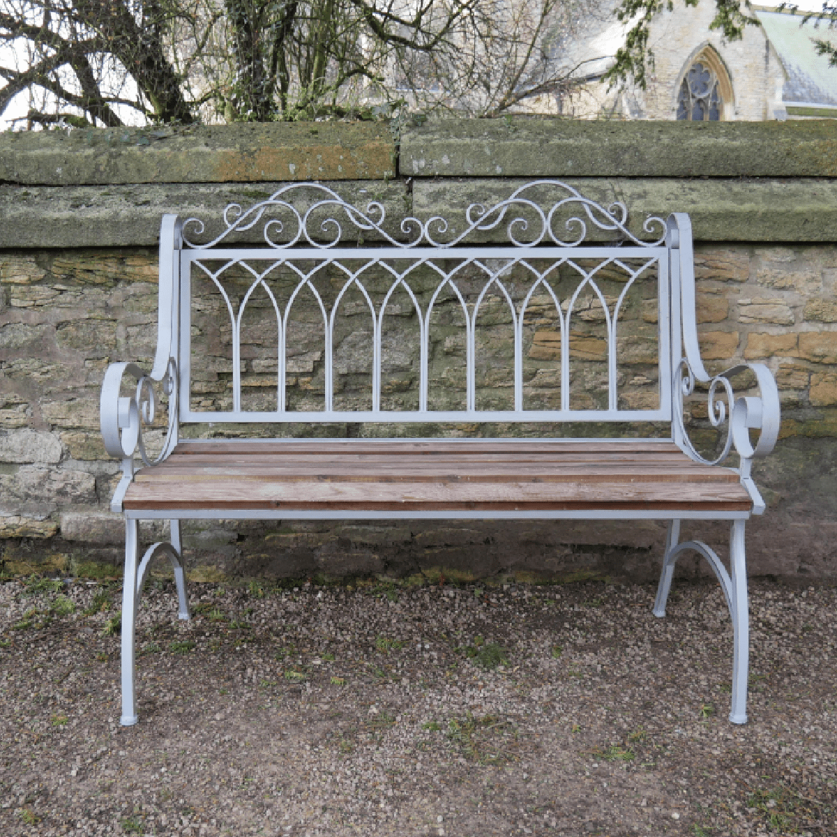 Lincoln Metal & Wood Garden Bench - SINGLE GARDEN BENCH/ CHAIR - Beattys of Loughrea