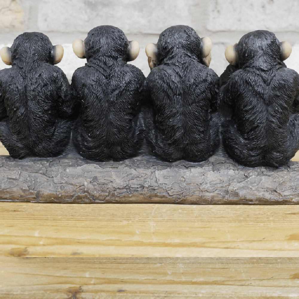Four Monkeys in a Row Ornament 15cm - ORNAMENTS - Beattys of Loughrea