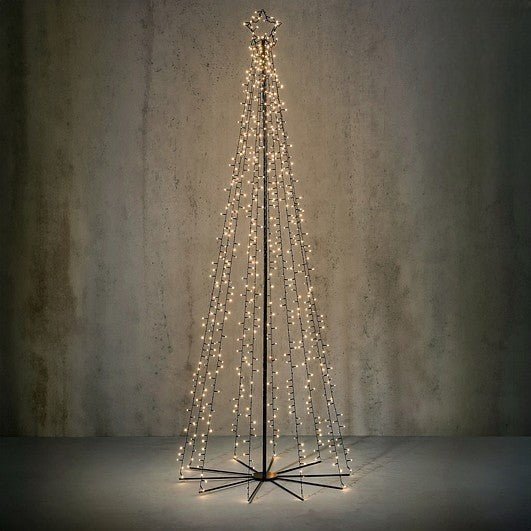 Outdoor Connectable Black Tree, 950 Warm White LEDs, 8FC, Timer & Remote 300cm (10ft) - XMAS TREE PRELIT & POPUP - Beattys of Loughrea