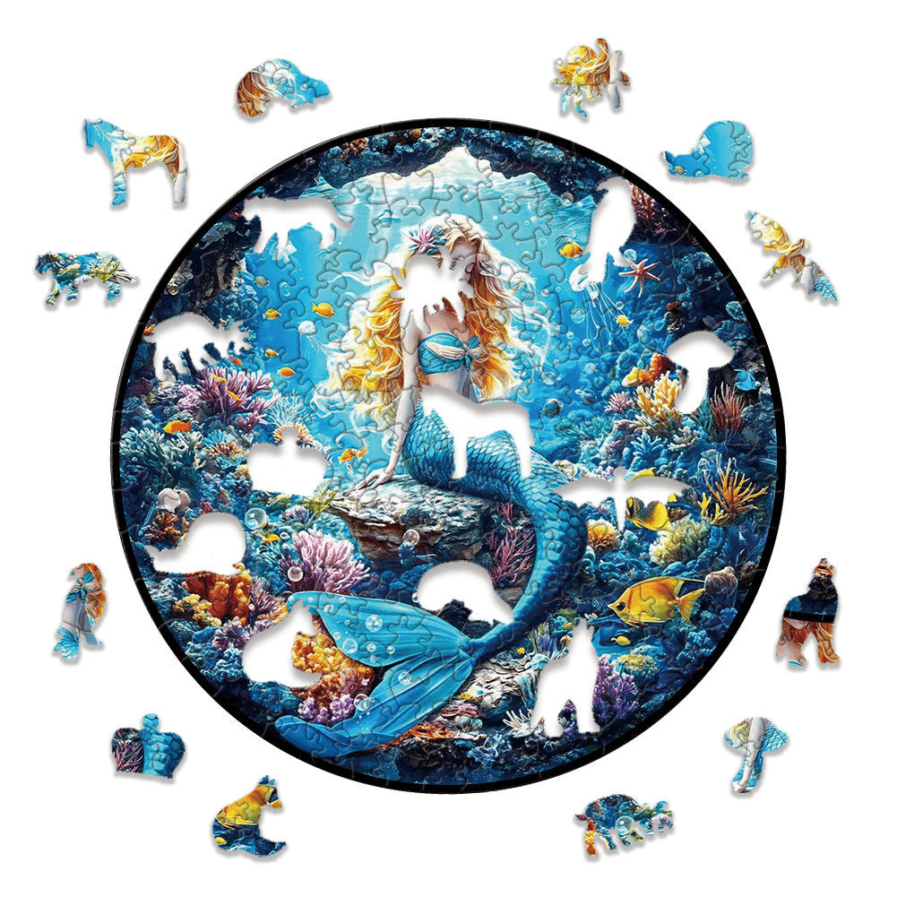 Wooden Puzzle Round 150pcs - Mermaid - JIGSAWS - Beattys of Loughrea