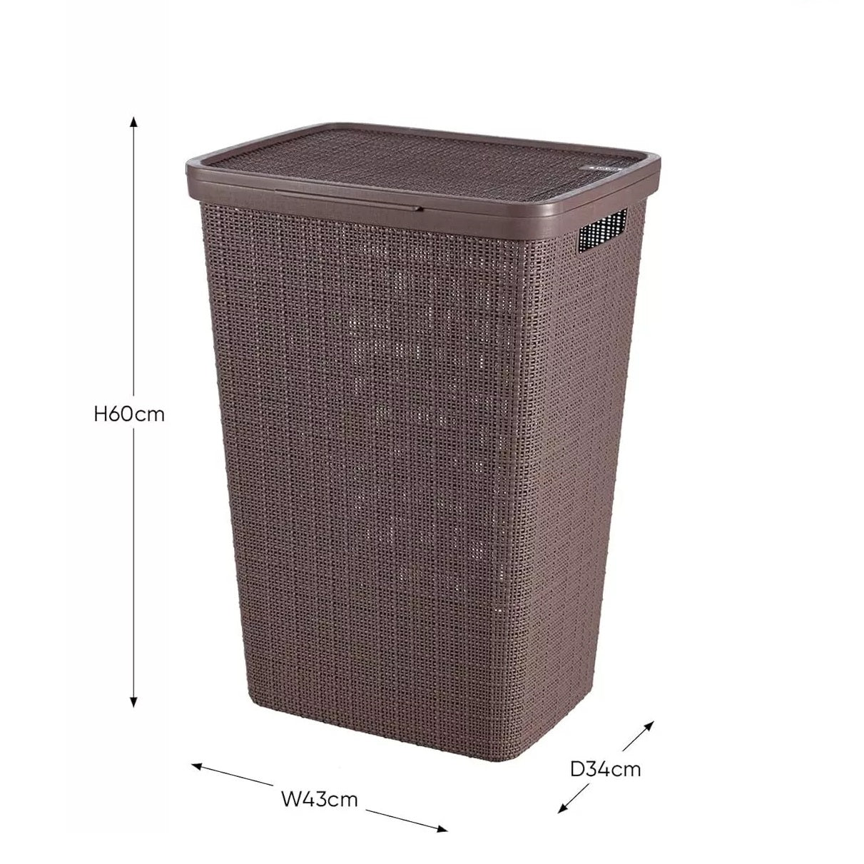 Curver Rectangular Laundry Basket 58L Litres - Peppercorn - CLEANING PVC BASIN/LAUNDRY/DRAINERS - Beattys of Loughrea