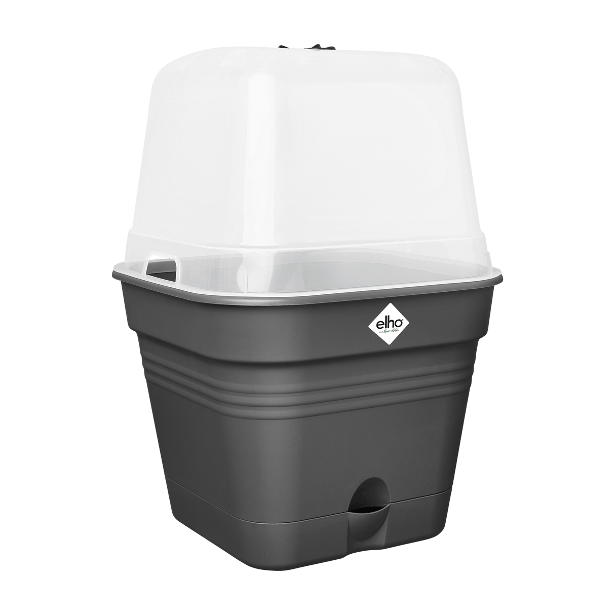 Elho Green Basics Growpot Square All - in - 1 20cm Living Black - PLANTER POT CLAY / CERAMIC - Beattys of Loughrea