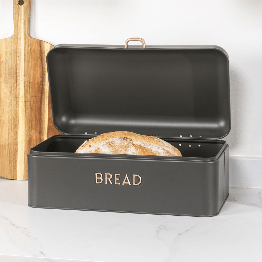 Salter Pebble Bread Bin - Charcoal - ENAMELWARE/JARS/TRAYS - Beattys of Loughrea