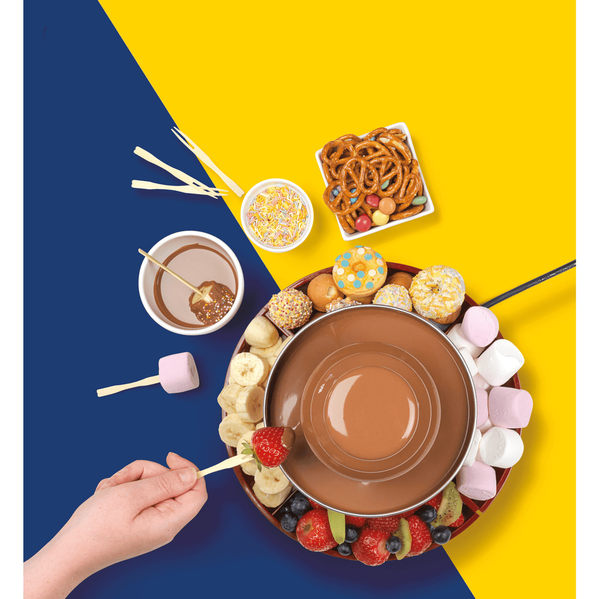 Giles & Posner Chocolate Fountain with Fruit Tray - SMOOTHIE ICECREAM YOG POPCORN CHOC - Beattys of Loughrea