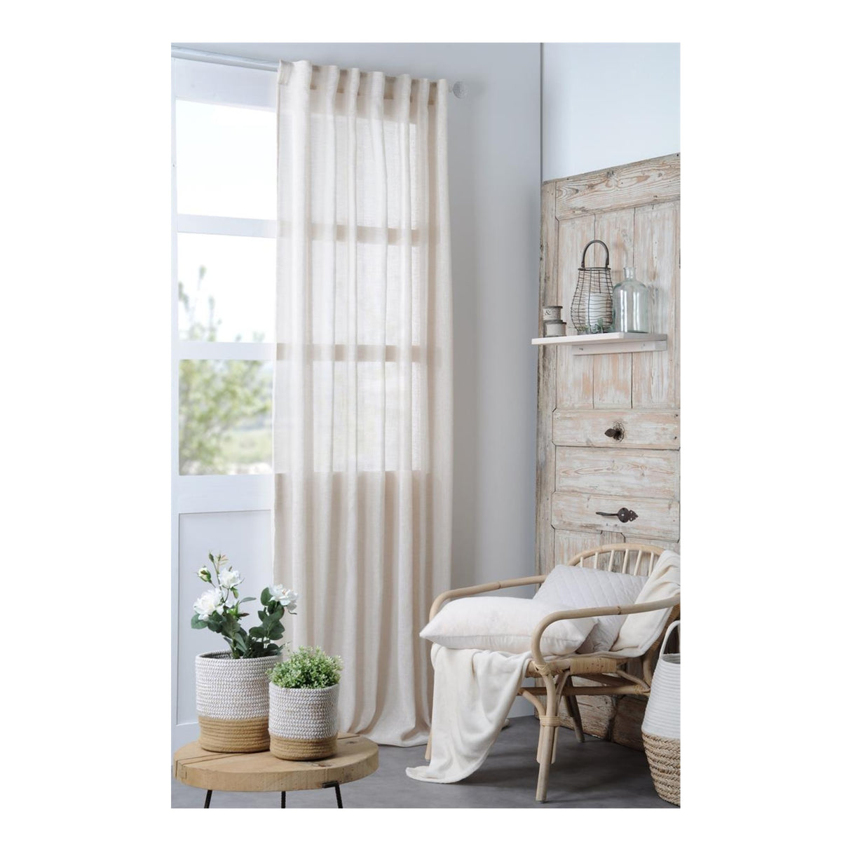 STOF Madrid Voile Curtain, Natural, 140x260cm - CURTAINS - READY MADE - Beattys of Loughrea