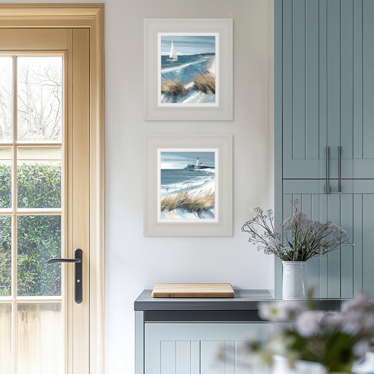 White Sails and Making Waves Framed Wall Art - Set of 2 - PICTURES, PAINTINGS - Beattys of Loughrea