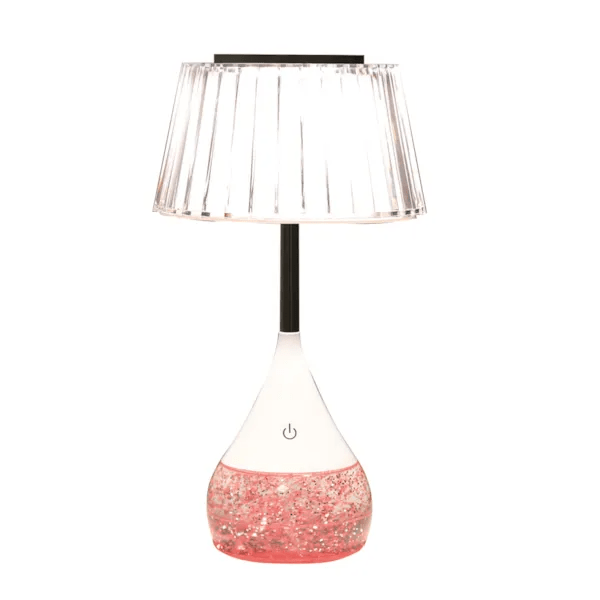 Pleated Shade LED Colour Changing Glitter Lamp - CANDLE HOLDERS / Lanterns - Beattys of Loughrea