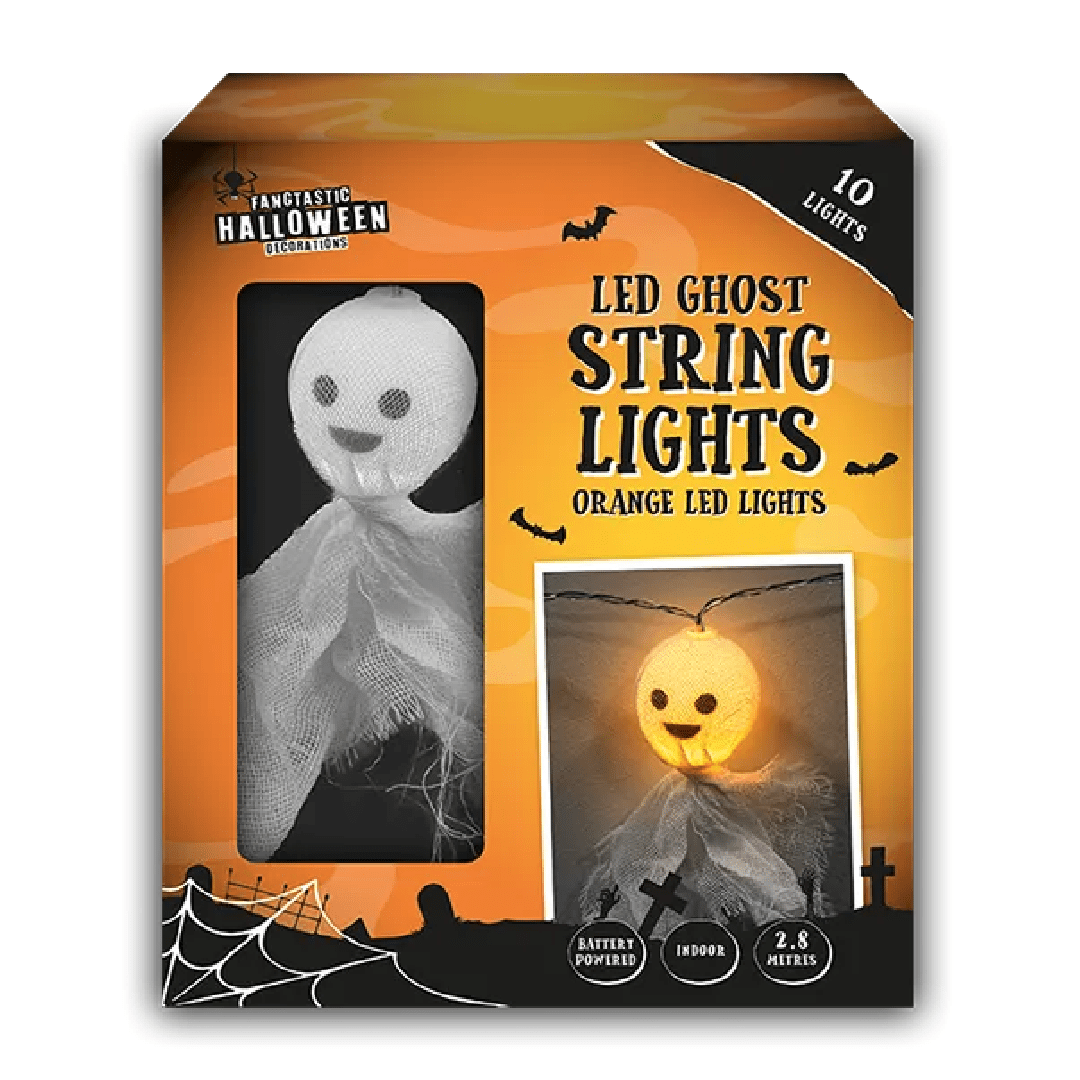 Spooky Halloween Ghost String Lights 2.8M - HALLOWEEN, PKT MONEY, JOKE - Beattys of Loughrea