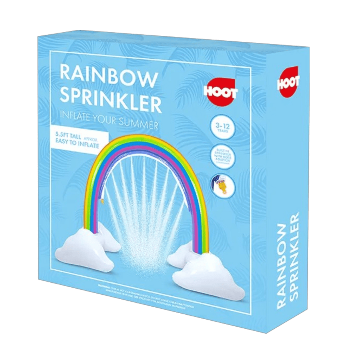 Hoot Inflatable Rainbow Sprinkler 5.5ft x 6.5ft - SWINGS/SLIDE OUTDOOR GAMES - Beattys of Loughrea