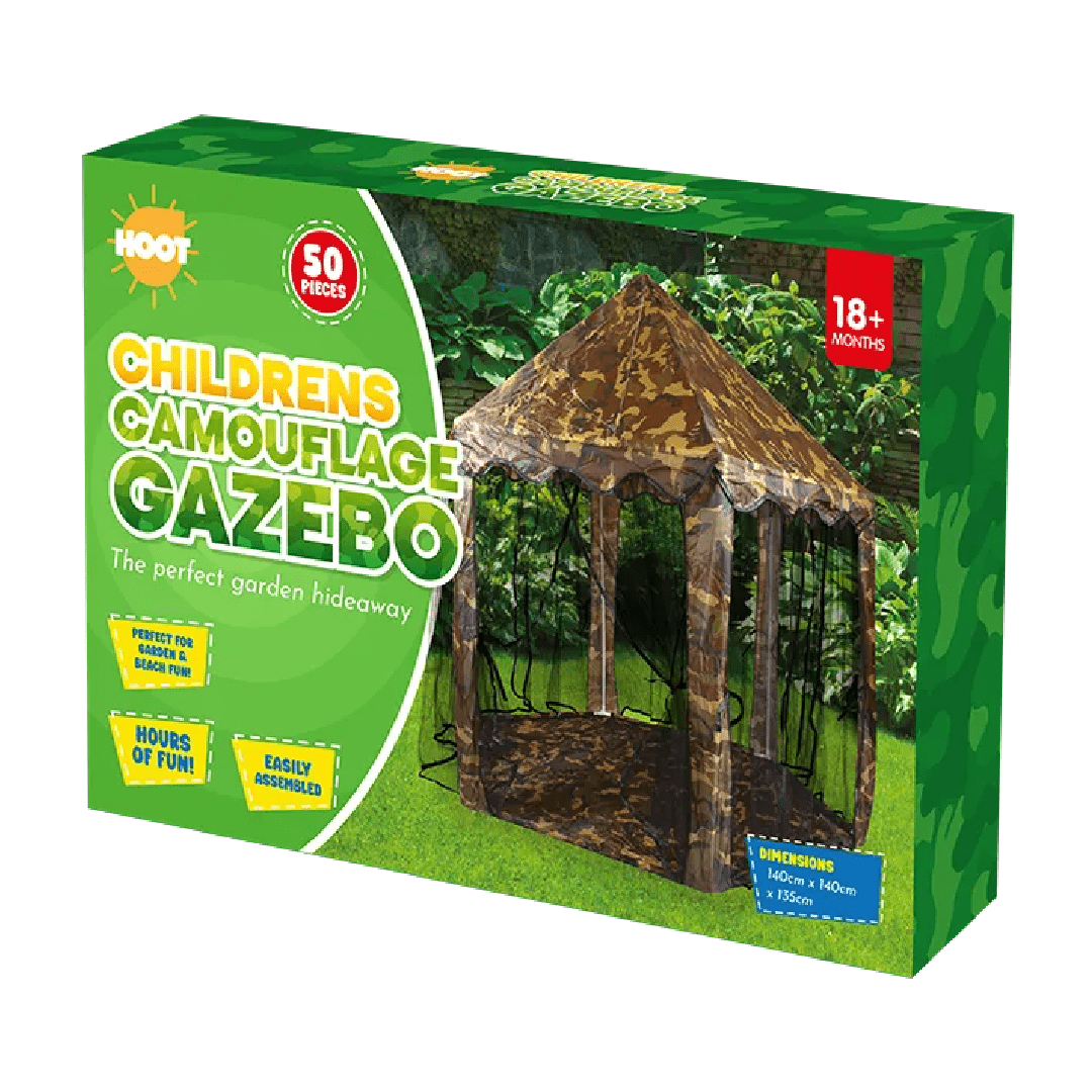 Camouflage Outdoor Kids Play Gazebo 140 x 140 x 135cm - TENTS, CAMPING - Beattys of Loughrea