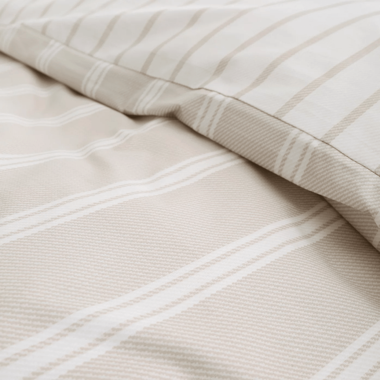 Bianca 200 Thread Count Ashford Stripe Natural Duvet Set - Double - DUVET COVERS - Beattys of Loughrea