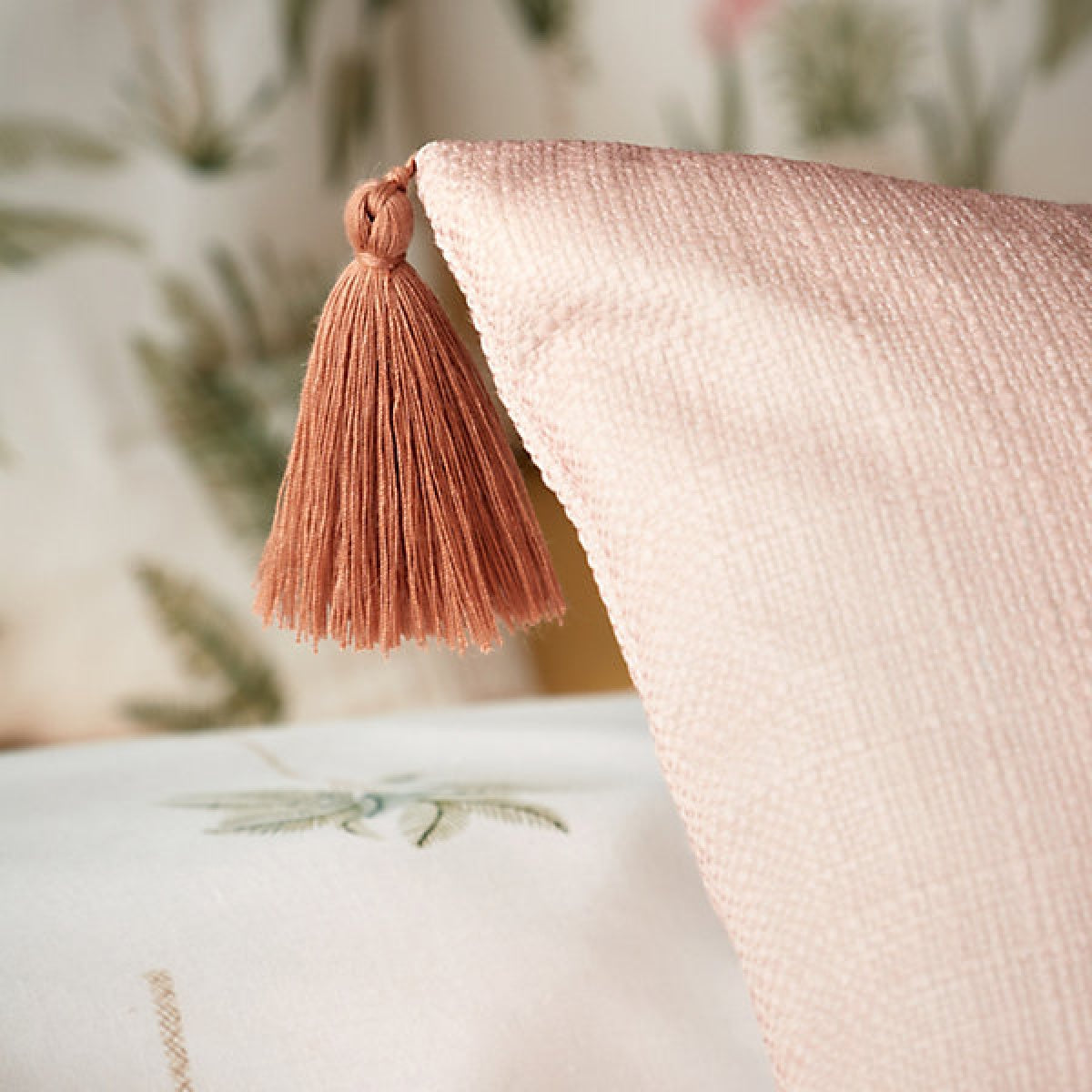 Catherine Lansfield Paradiso Tufted Palm 45 x 45cm Cushion Clay
