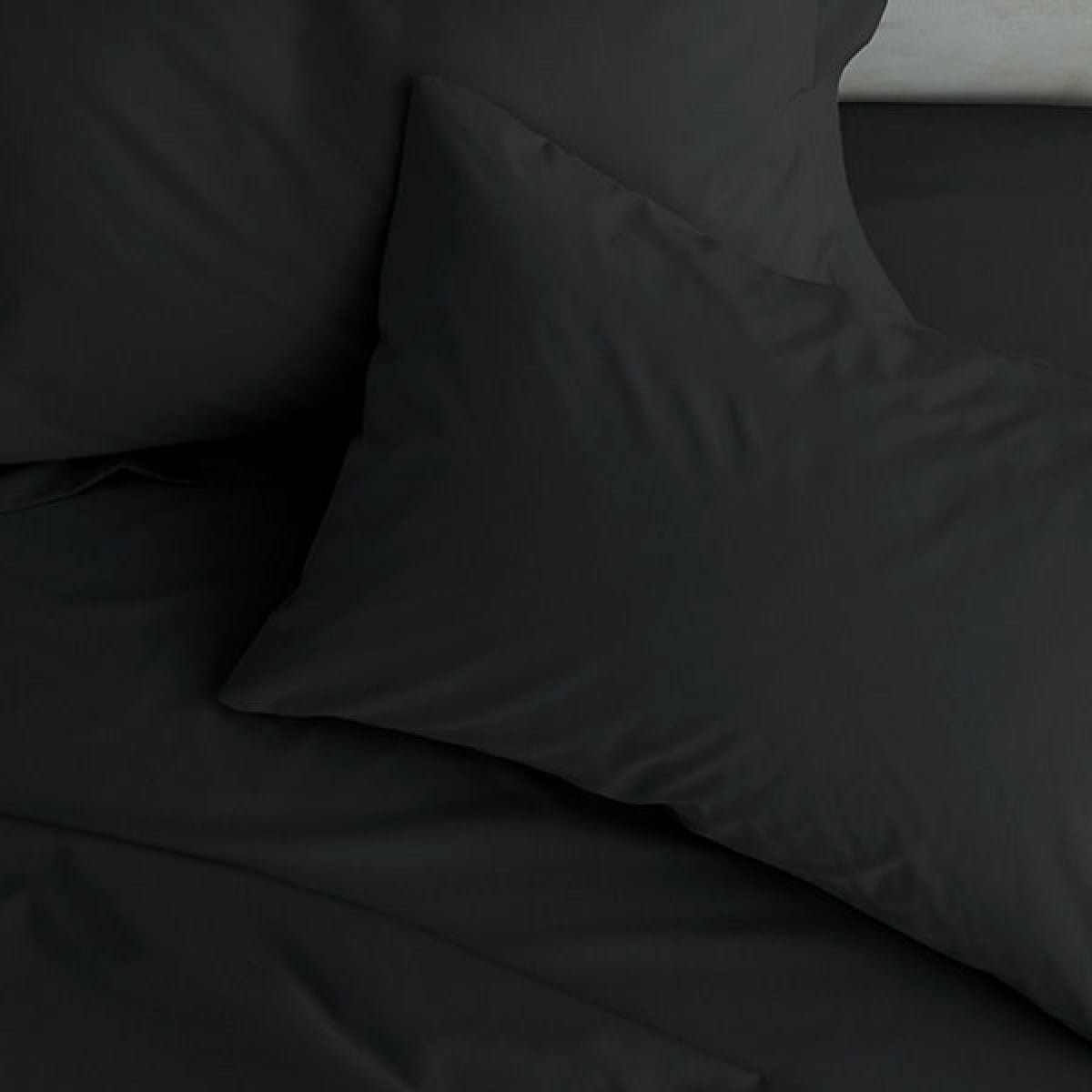 Catherine Lansfield Pillowcases Easy Iron Percale Standard 50 x 75cm Pack of 2 Pillow cases with envelope closure Black - PILLOW CASES - Beattys of Loughrea