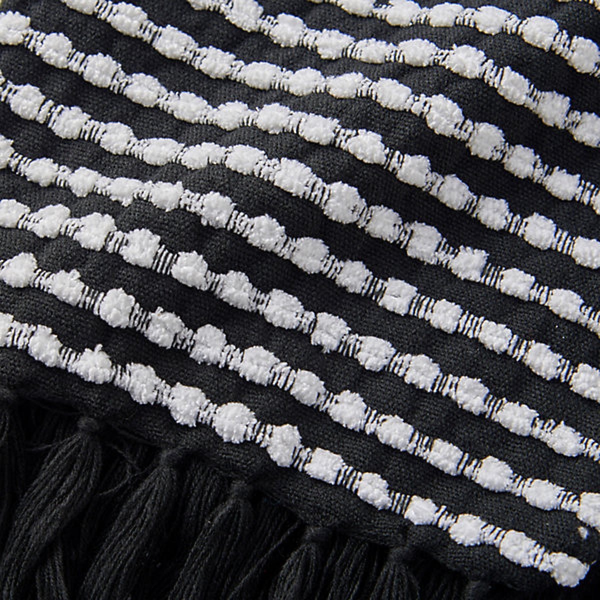 Catherine Lansfield Stab Stitch Embellished 125 x 150 cm Blanket Throw Black - BED SPREADS/COVERS/QUILTS - Beattys of Loughrea
