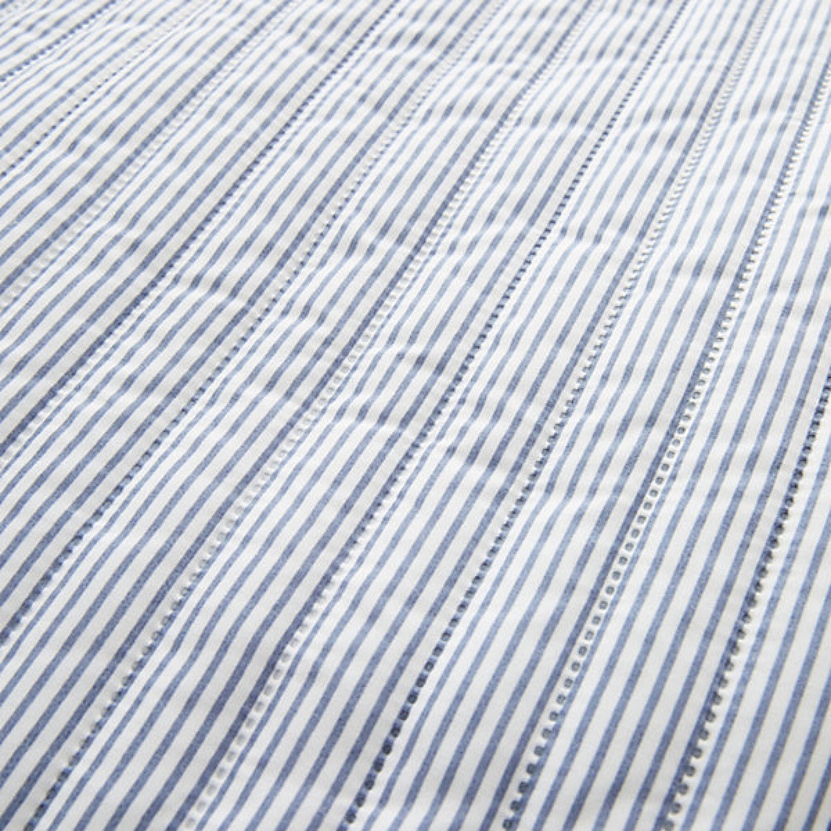 Catherine Lansfield Stripe Quilted Reversible 220 x 230cm Bedspread Blue - BED SPREADS/COVERS/QUILTS - Beattys of Loughrea