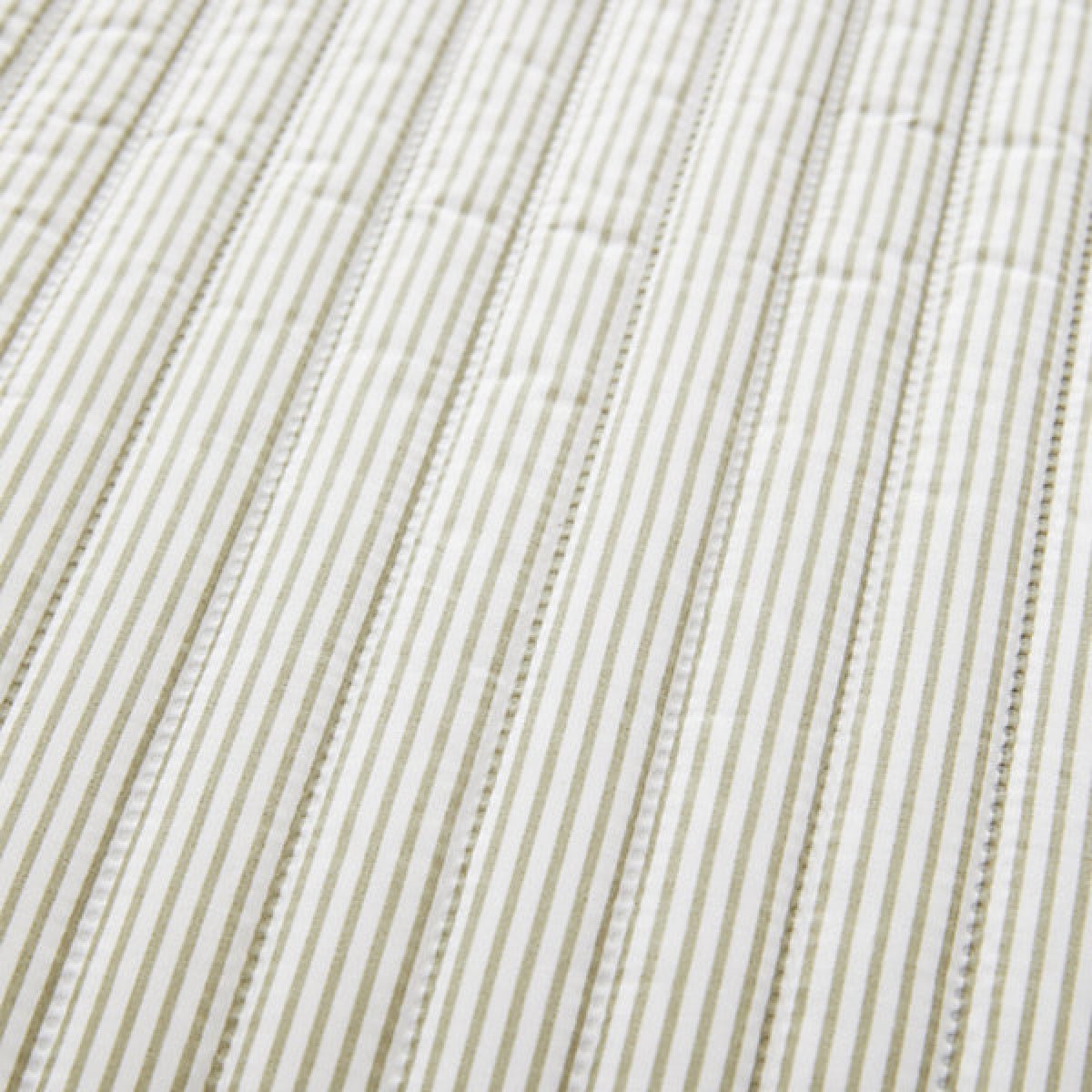 Catherine Lansfield Stripe Quilted Reversible 220 x 230cm Bedspread Green - BED SPREADS/COVERS/QUILTS - Beattys of Loughrea