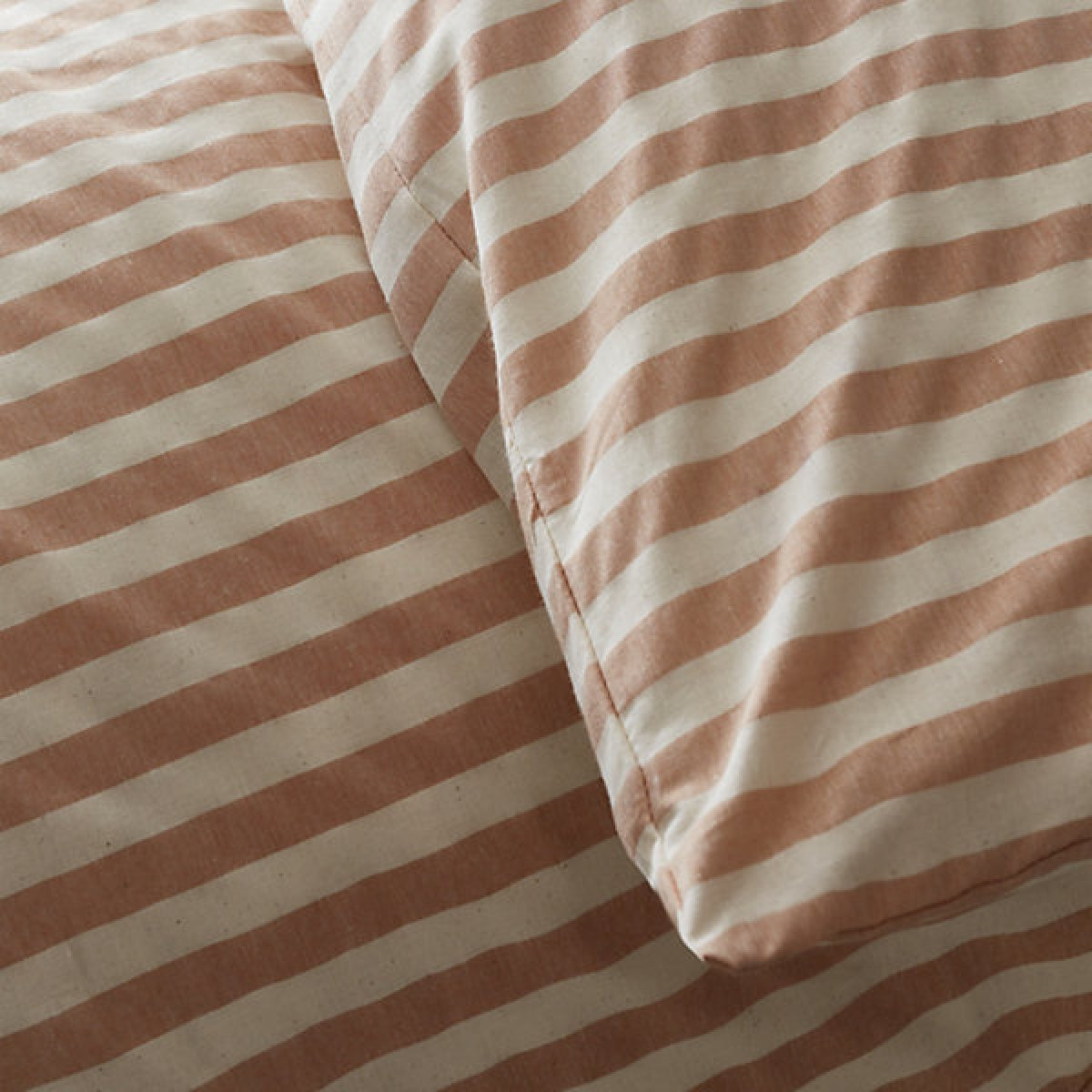 Bianca Pineapple Elephant Zanzibar Woven Stripe Super King Duvet Cover Set with Pillowcases Clay
