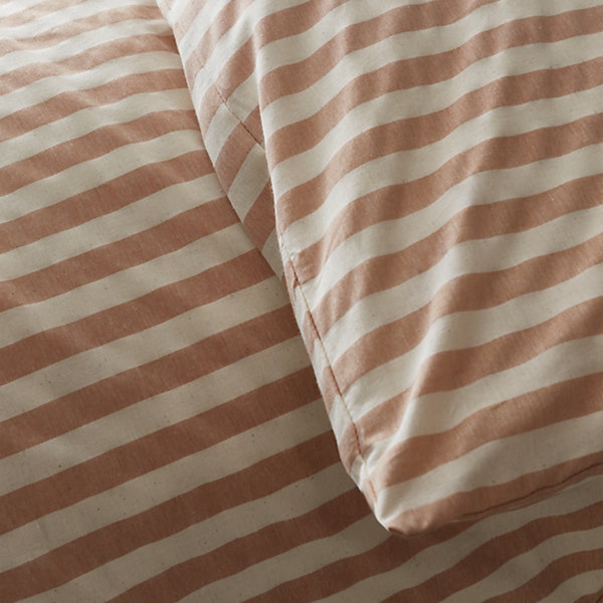 Bianca Pineapple Elephant Zanzibar Woven Stripe Super King Duvet Cover Set with Pillowcases Clay - DUVET COVERS - Beattys of Loughrea