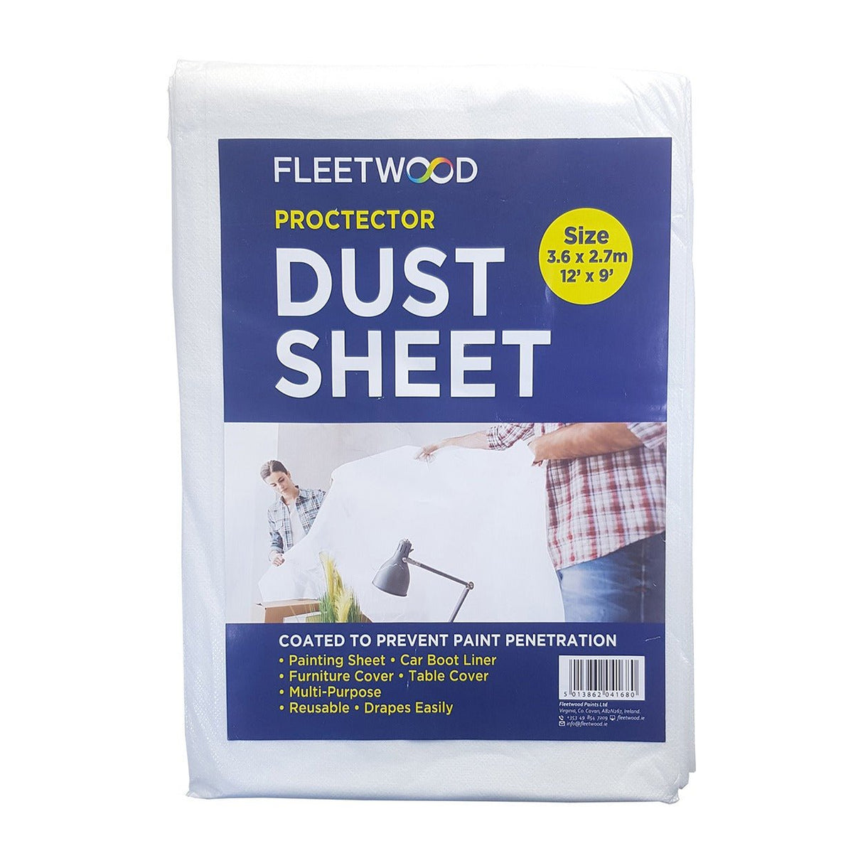 Fleetwood Protector Dust Sheet 12ft X 9ft - PAINT TOOLS - Beattys of Loughrea