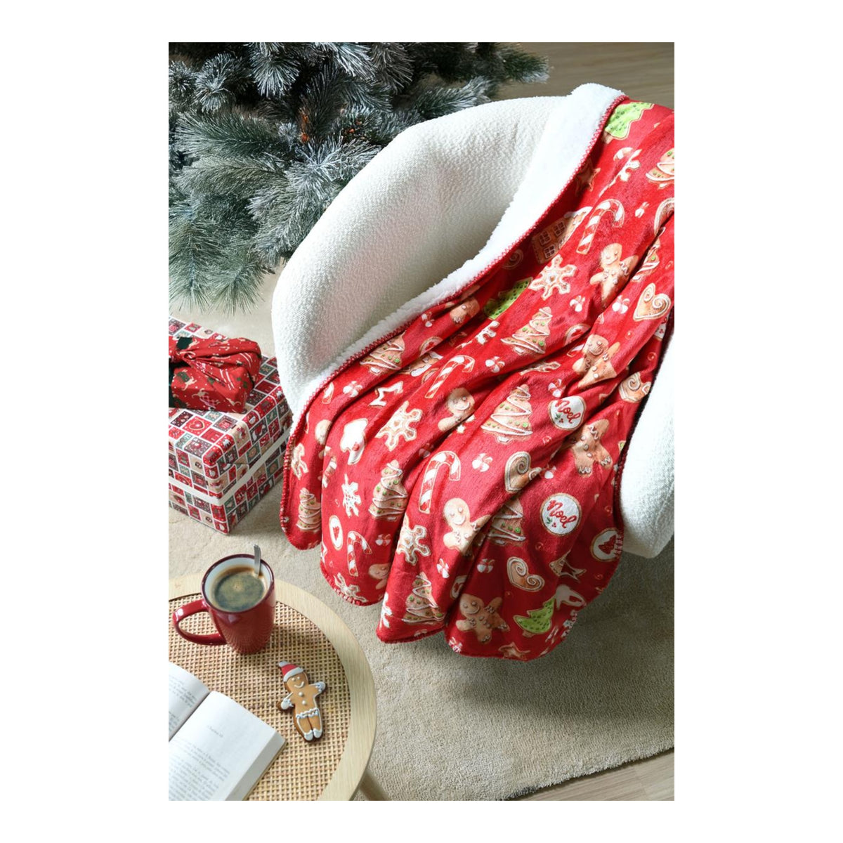 STOF Hohoho Christmas Throw, Multicolour, 130x160cm - THROWS/BLANKETS - Beattys of Loughrea