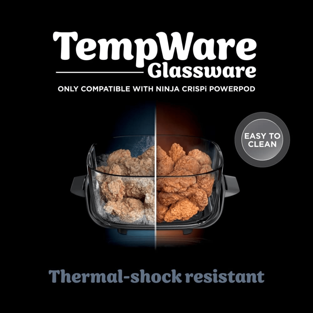Ninja CRISPi 4 - in - 1 Portable Glass Air Fryer - Cyber Space FN101UKGY - AIR FRYER / DEEP FAT FRYERS - Beattys of Loughrea