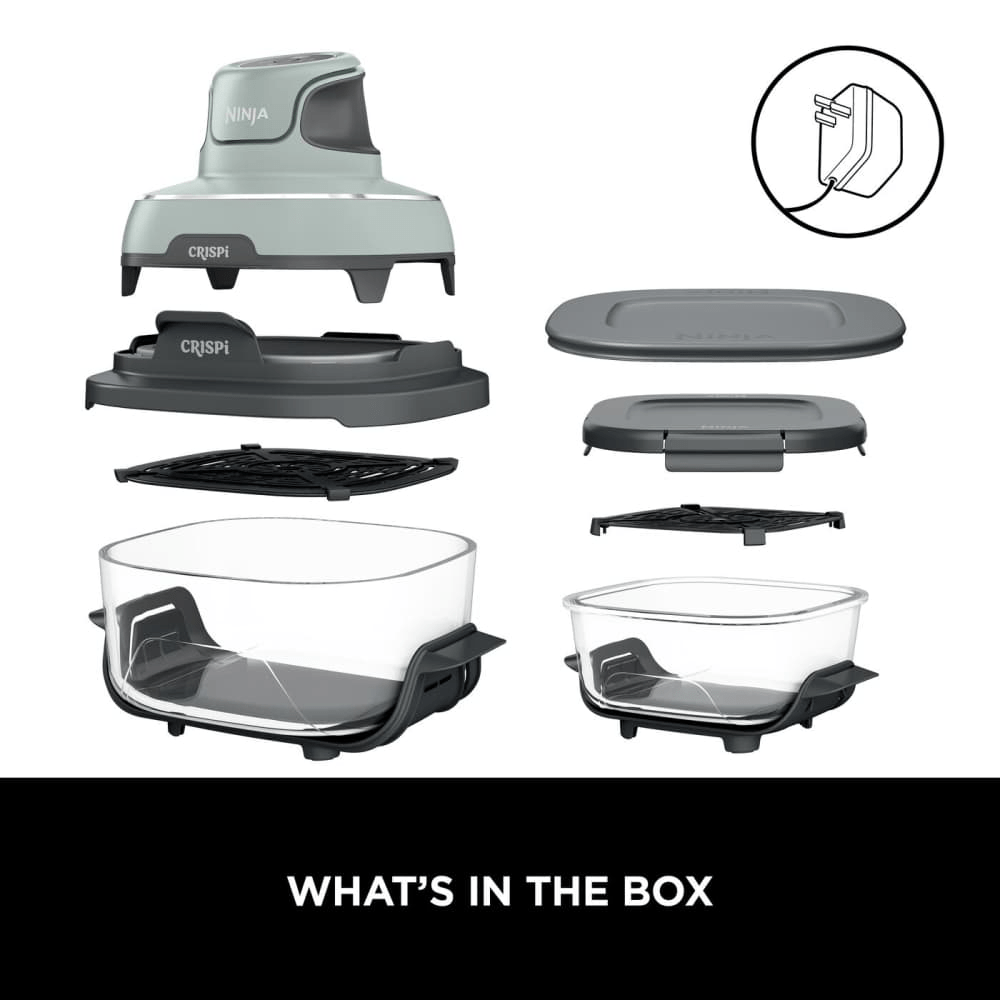 Ninja CRISPi 4 - in - 1 Portable Glass Air Fryer - Sage FN101UKSG - AIR FRYER / DEEP FAT FRYERS - Beattys of Loughrea
