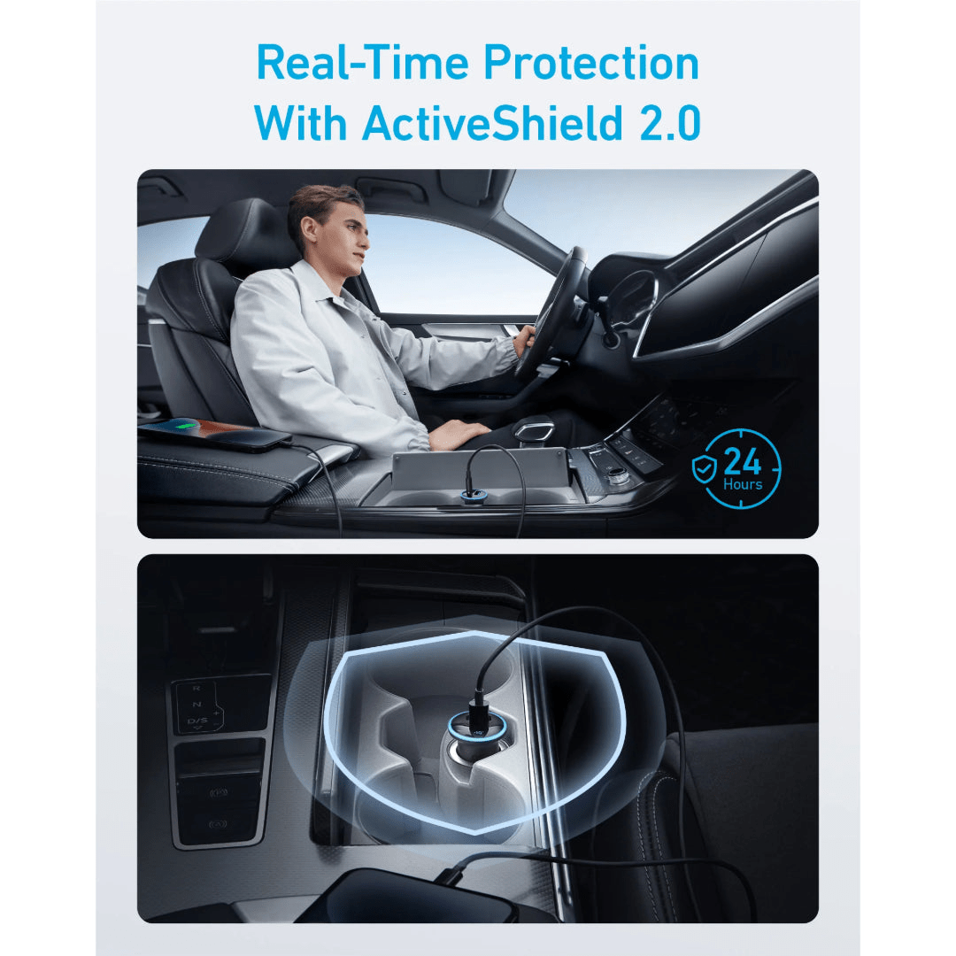 Anker 323 52.5W Car Charger USB C USB A - Black - USB PC ACCESSORIES - Beattys of Loughrea