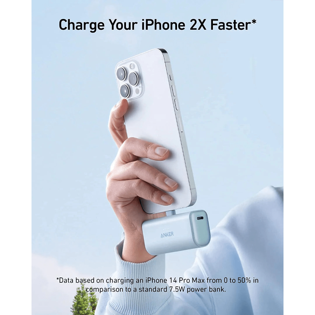 Anker 621 12W Nano Built in Lightning Power Bank 5,000mah - White - USB PC ACCESSORIES - Beattys of Loughrea