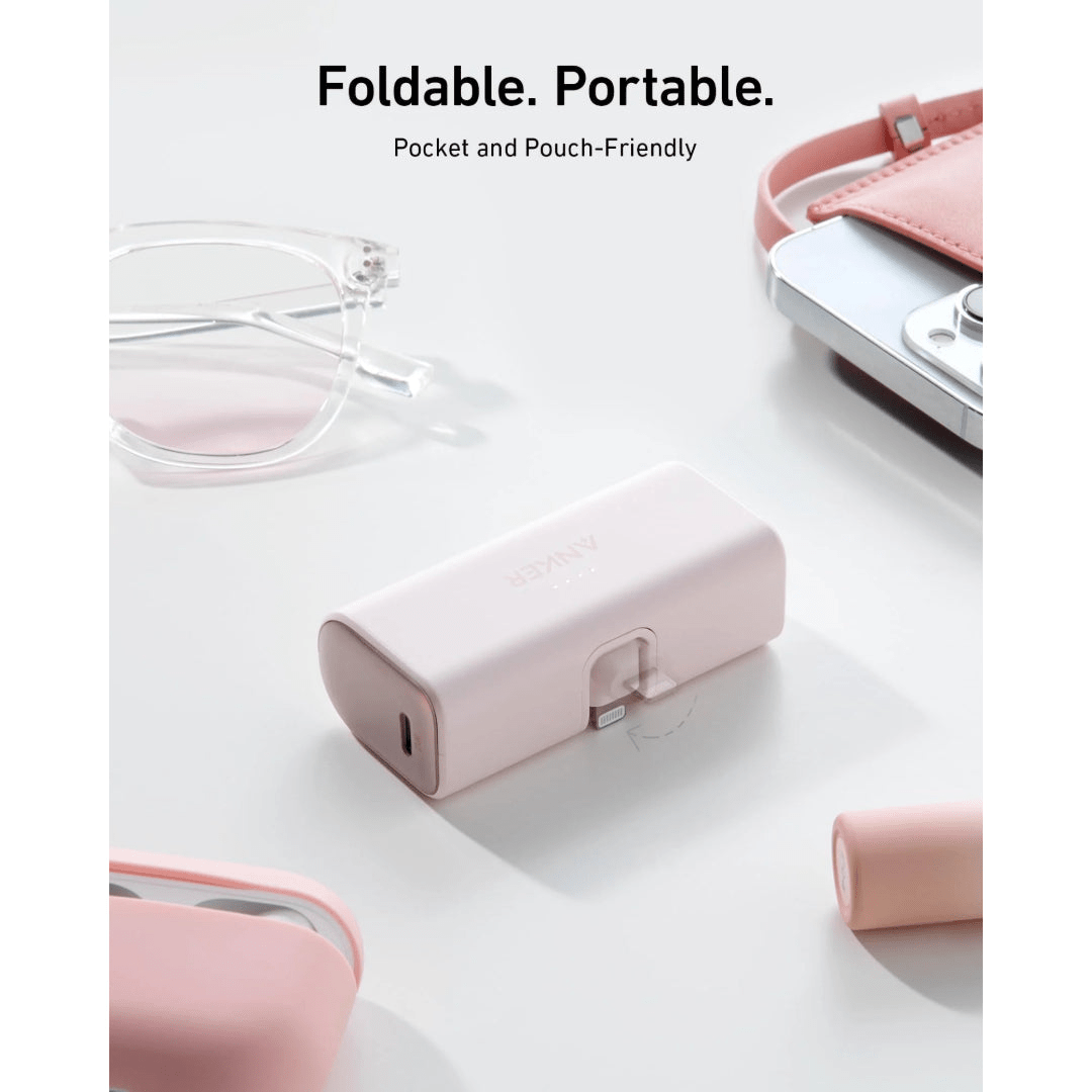 Anker 621 12W Nano Built in Lightning Power Bank 5,000mah - White - USB PC ACCESSORIES - Beattys of Loughrea