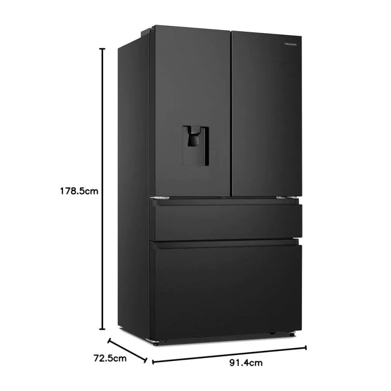 HISENSE PureFlat RF749N4SWFE Fridge Freezer - Black Stainless Steel - FRIDGE OR FR/FREEZER LGE 300L+, USA - Beattys of Loughrea