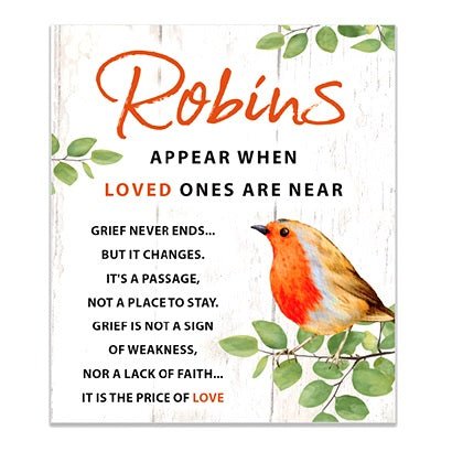 Robins Near You Porcelain Plaque - WALL PLAQUE/STATUES - Beattys of Loughrea