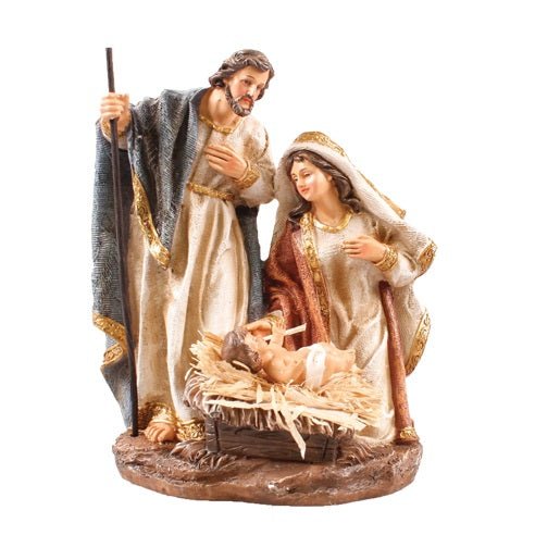 Nativity Set/Resin/Holy Family - 8 inch (89697) - XMAS CERAMIC WOOD RESIN GLASS ORNAMENTS - Beattys of Loughrea