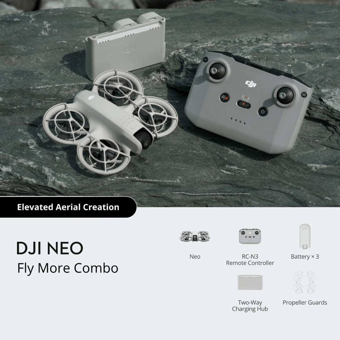 DJI Neo Fly More Combo Kit Compact Drone | CP.FP.00000185.01 - CAMERA DRONE - Beattys of Loughrea