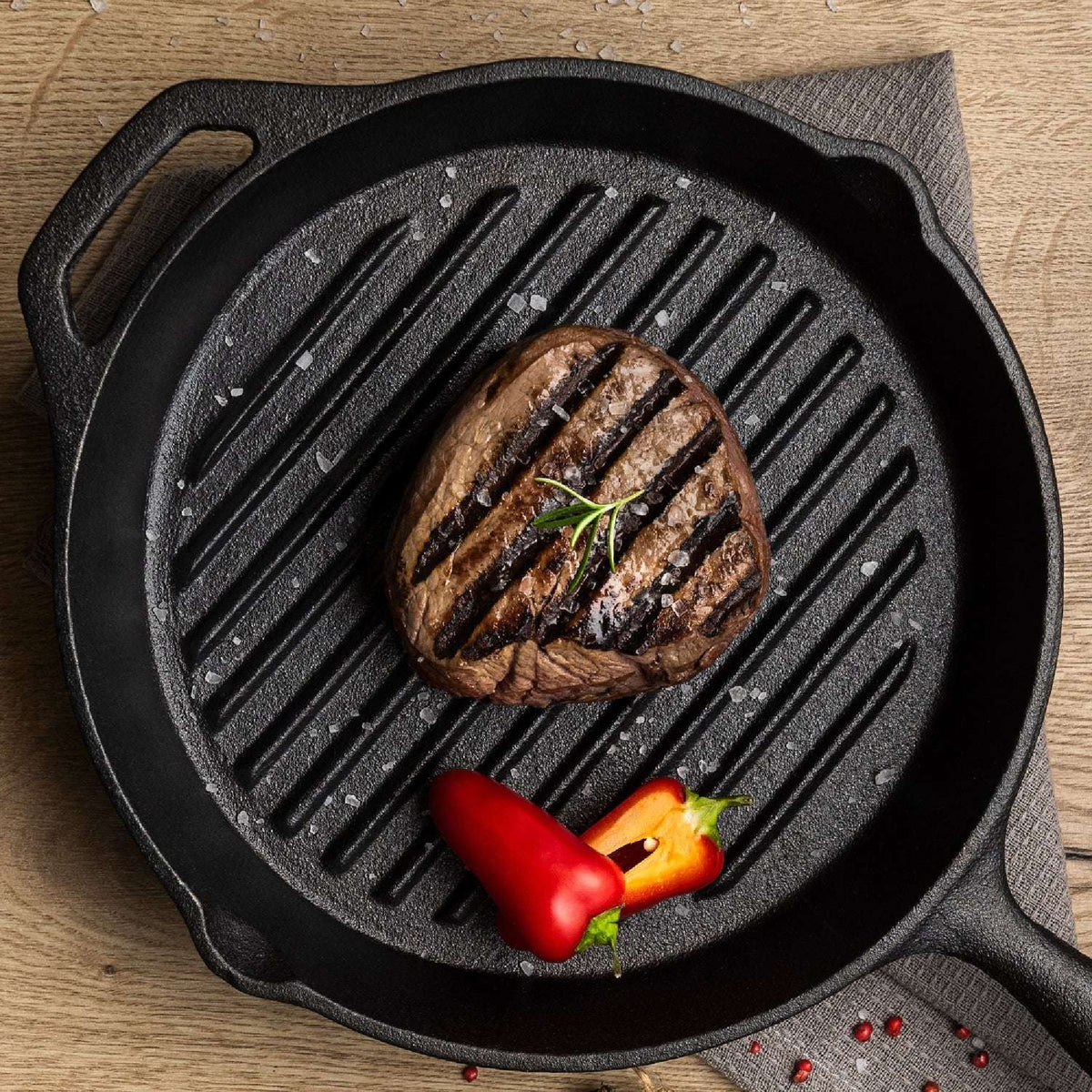 Tramontina 28cm Pre-Seasoned Cast Iron Griddle Pan