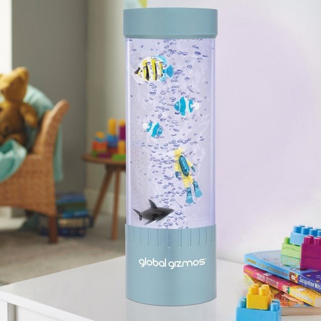 Global Gizmos 32cm Scuba Diver Bubble Lamp - Metallic Blue - NIGHT LIGHT PLUG IN - Beattys of Loughrea