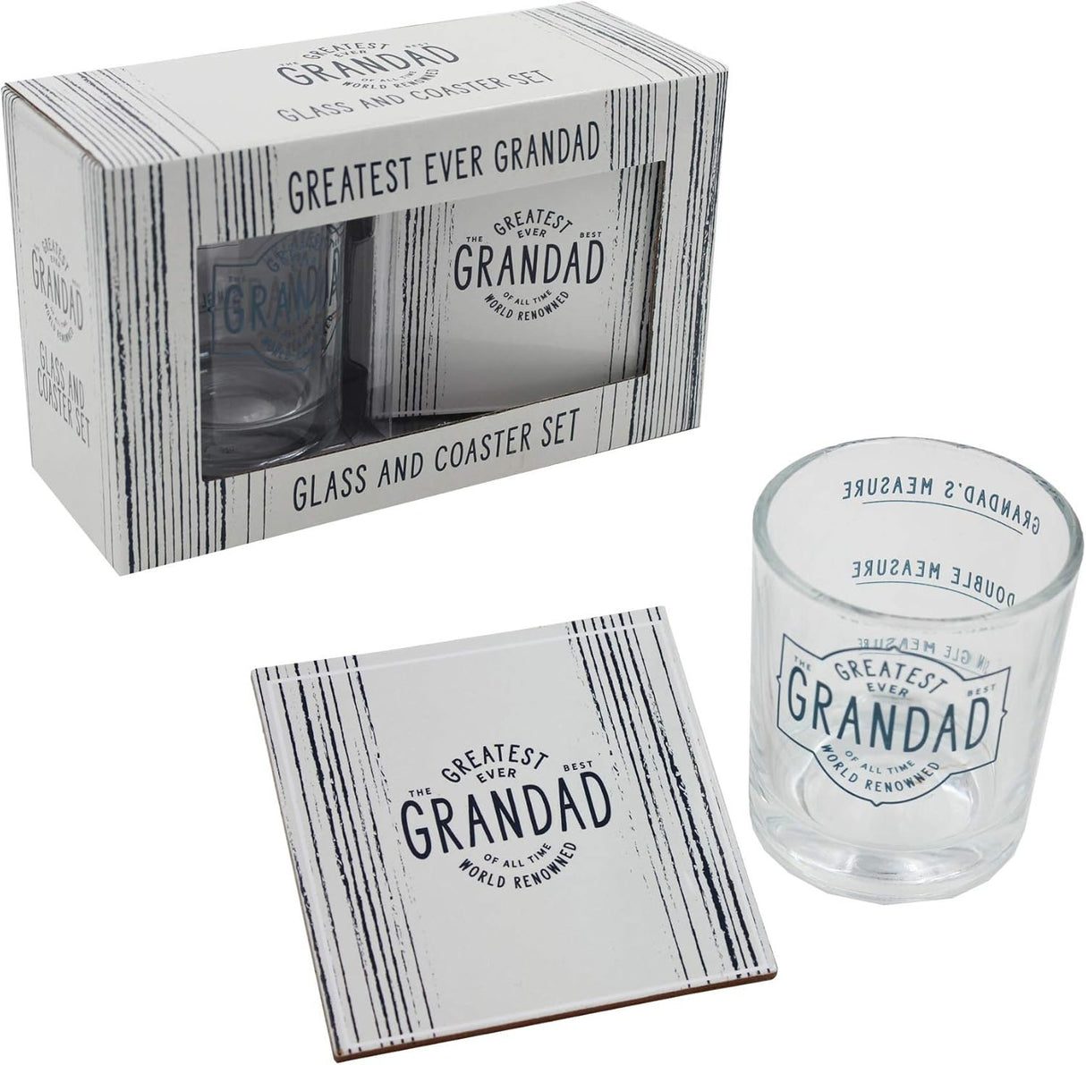 Greatest Grandad Ever Whiskey Glass & Coaster Gift Set - DRINKING GLASSES - Beattys of Loughrea