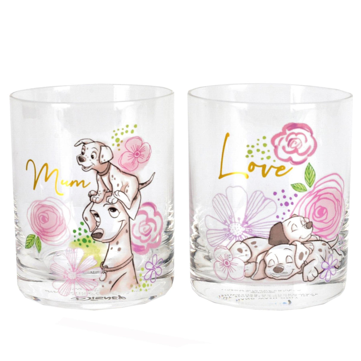 Disney Set of 2 101 Dalmations Glasses - Mum - DRINKING GLASSES - Beattys of Loughrea