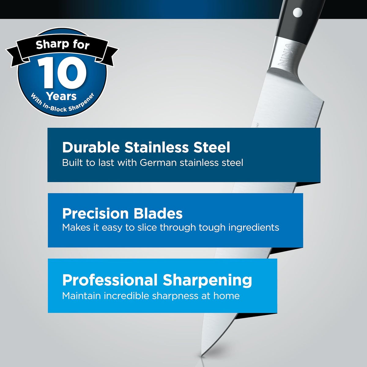 Ninja Foodi StaySharp Knife Block with Integrated Sharpener, 6 Piece Set - ELECTRIC KNIFE - Beattys of Loughrea