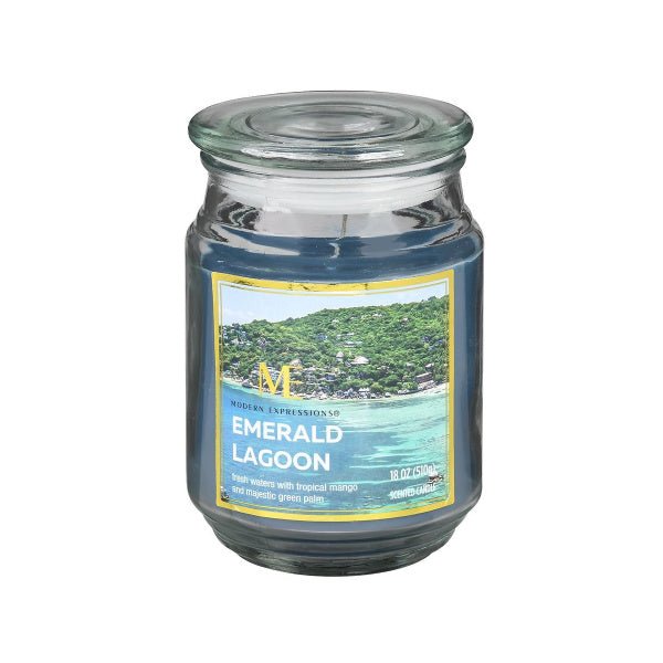 Modern Expressions 18oz Candle Jar 'Emerald Lagoon' - CANDLES - Beattys of Loughrea