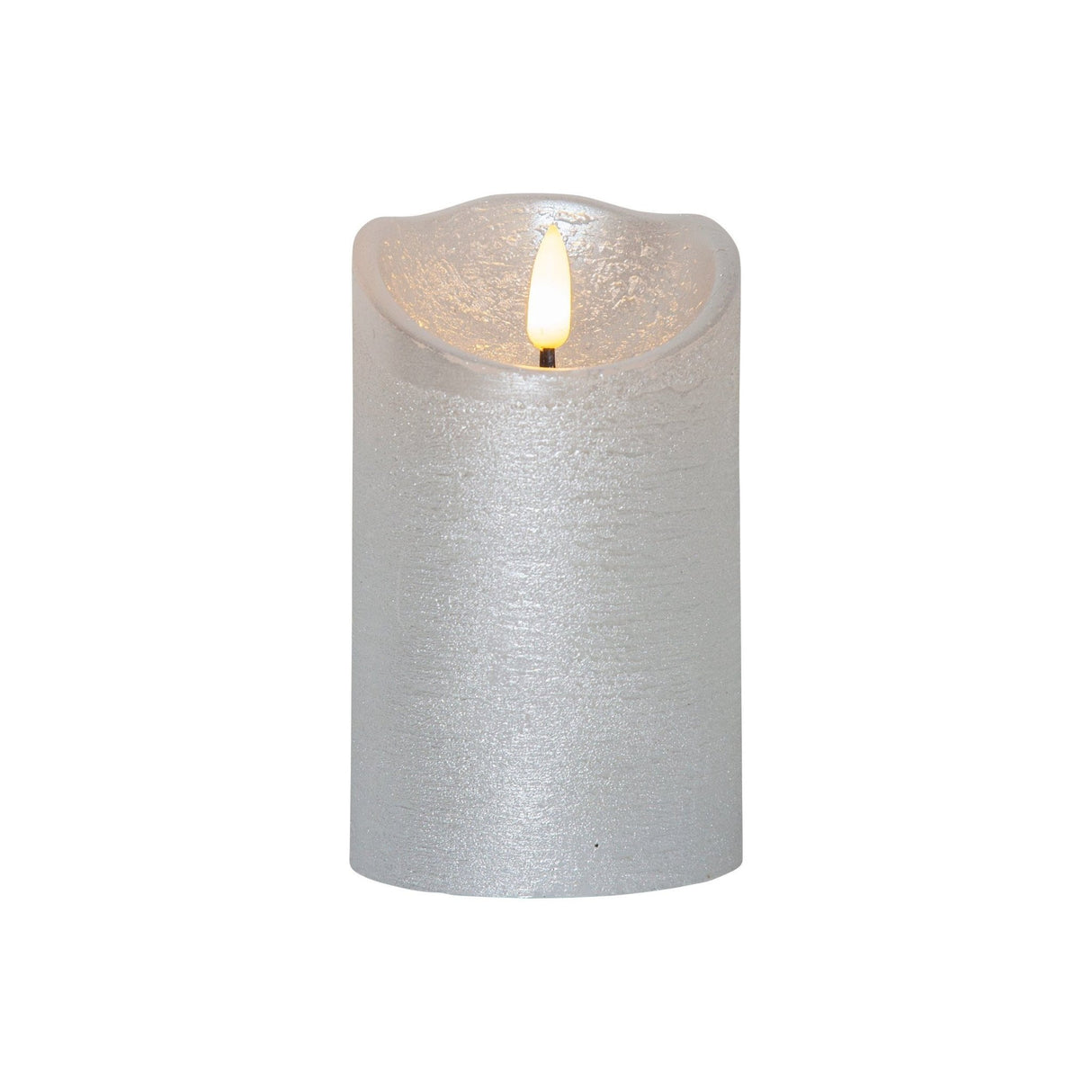 Eglo Silver Rustic Flame Candle 12.5cm - BATTERY LED CANDLES - Beattys of Loughrea