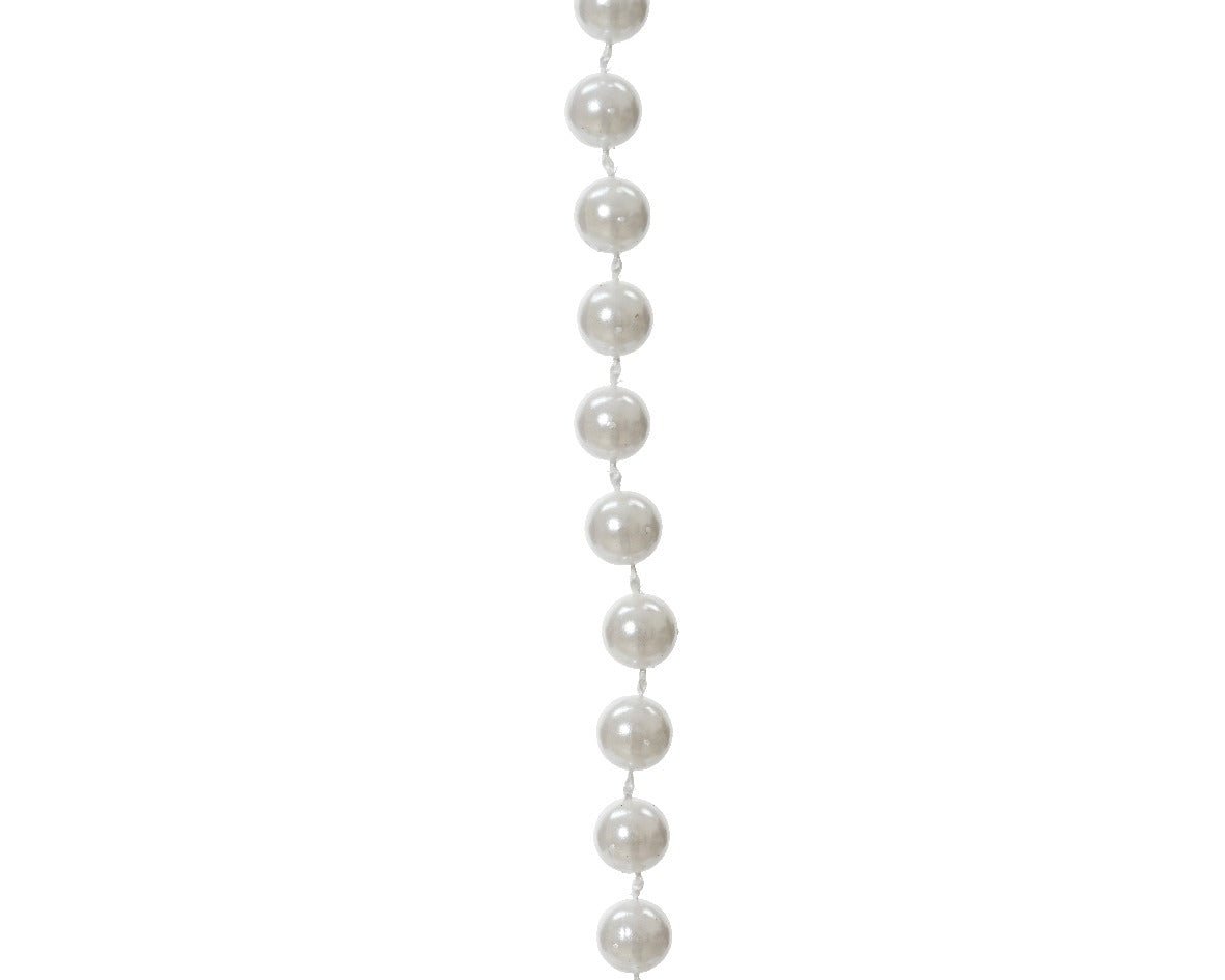 Decoris Bead Garland 10m Winter White - XMAS BAUBLES - Beattys of Loughrea