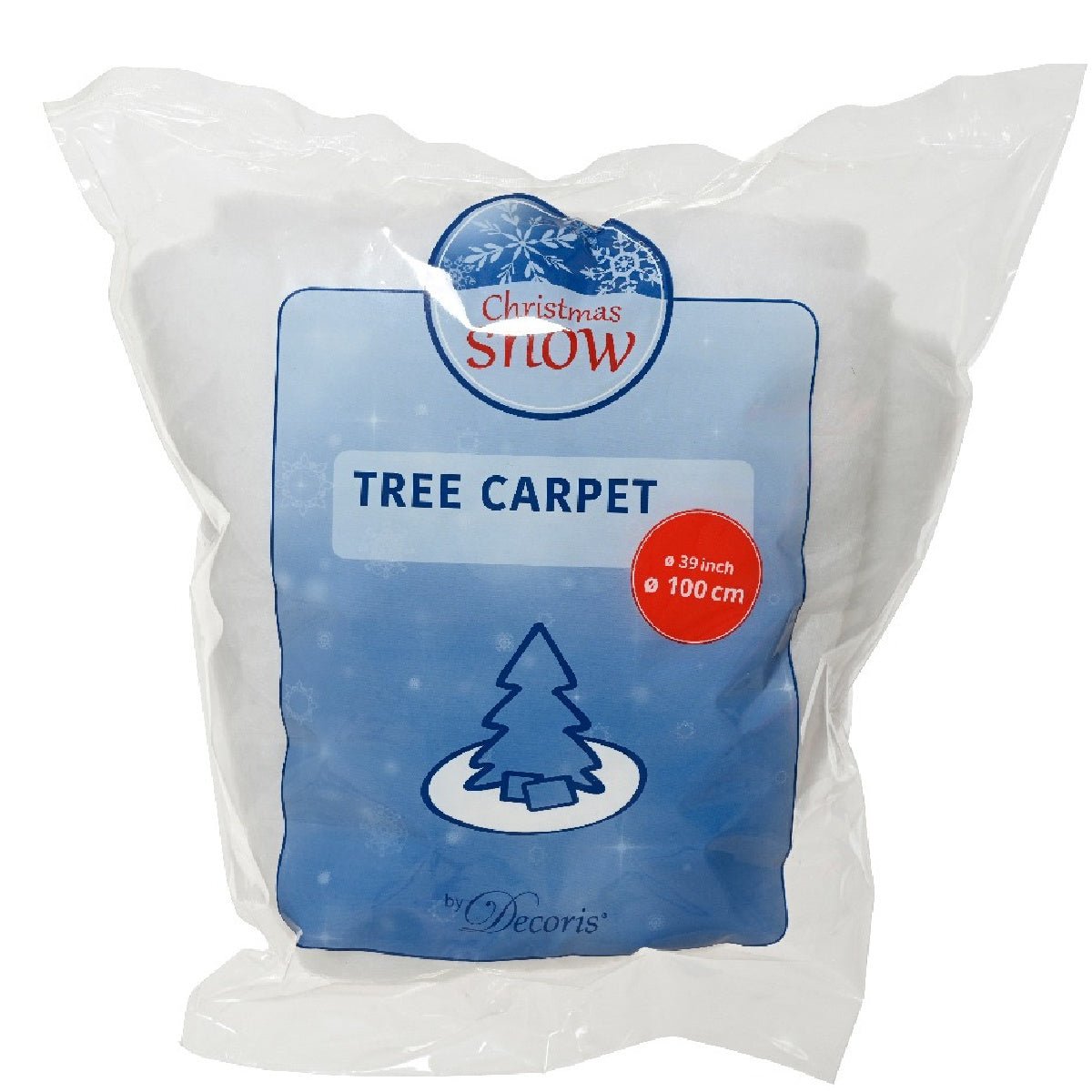 Decoris Christmas Snow Tree Skirt 100cm Diameter - XMAS DECORATIONS - Beattys of Loughrea