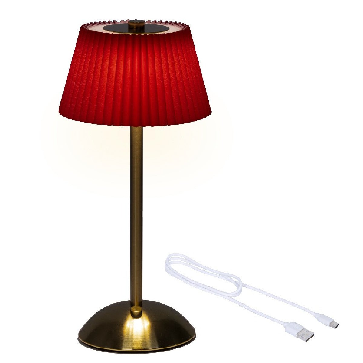Lumineo LED Rechargeable Table Lamp Touch Operated Red/Gold - TABLE/BEDSIDE LAMPS - Beattys of Loughrea